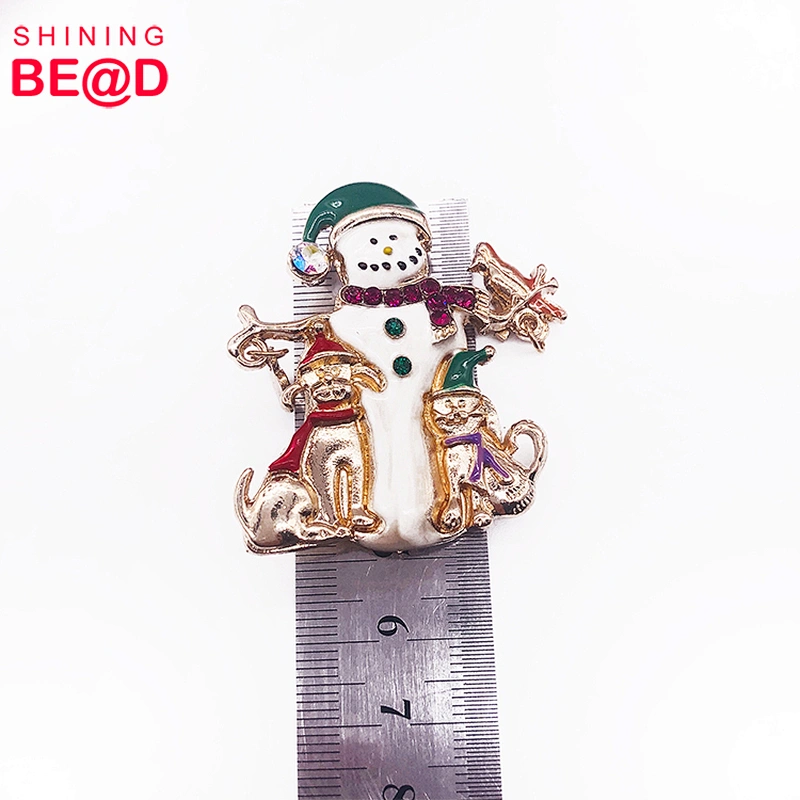2020 Merry Christmas Decoration-Rhinestone Enamel Snowman Brooch,Handmade Christmas Brooches,Rhinestone Enamel Animal Brooch