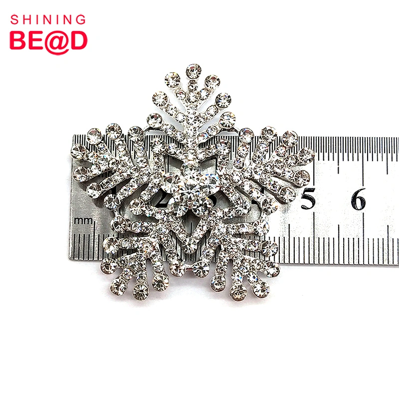 Sell Fashion Snowflake Shape Flatback Rhinestone Brooch For Clothing Decoration,Brooches Women Rhinestone