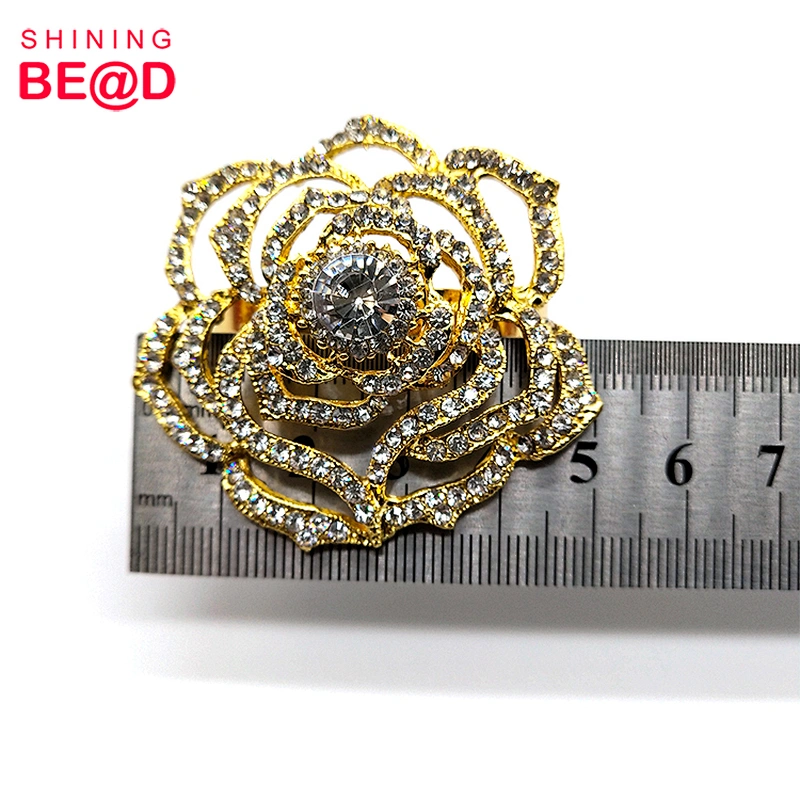 2021 Fashion Rose Flower Shape Rhinestone Napkin Ring For Wedding Table Decoration,Gold Rhinestone Napkin Rings