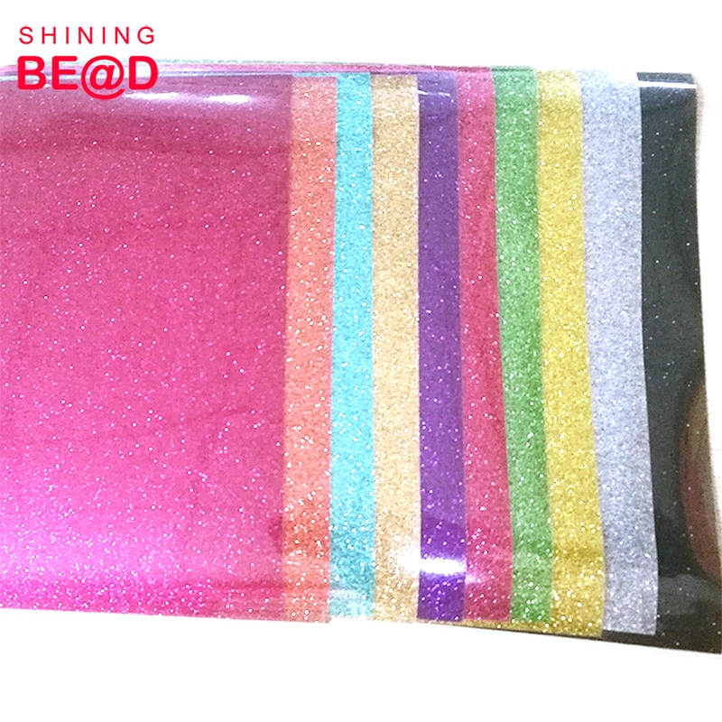 10 Sheets Of 10*12 Inch Random Color Glitter Heat Transfer Vinyl For T-shirt,Glitter Vinyl Heat Transfer