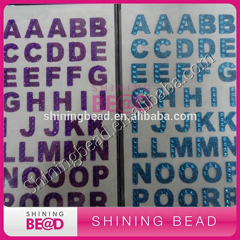 3D glitter crystal stone letters laptop stickers