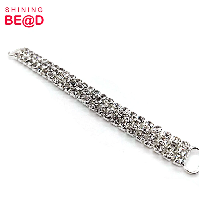 Wholesale Three-row Rhinestone Bikini Connector,Rhinestone Buckles For Dresses,Rhinestone Connector For Bikini