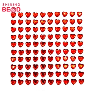 Sell High Quality 6mm Heart-shaped Self-adhesive Acrylic Rhinestone Stickers For Decoration,Rhinestone Sticker Sheet