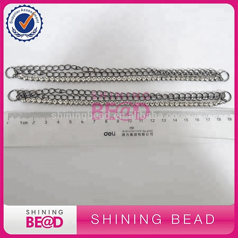 New Arrival Factory Rhinestone Chain Bikini Connector Gun Plating Chain Rhinestone Connector For Swimwear Suite