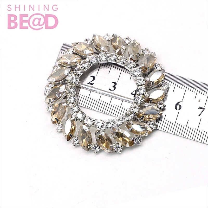 Glass Large Round Silver Rhinestones Buckles Slider Metal Strass Diamond for Wedding Ribbon DIY Hair Crafts