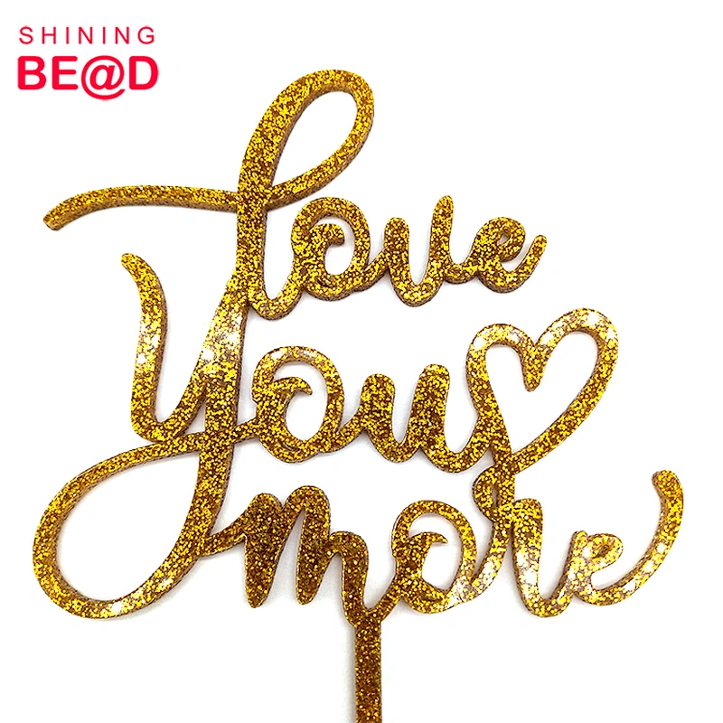 Sell Sweet Love You More Acrylic Cake Topper For Wedding Anniversary,Acrylic Cake Toppers,Engaged Silver Acrylic Cake Topper