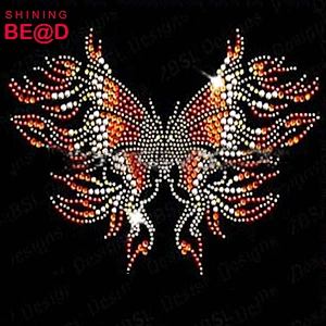 High quality custom design t-shirt crystal rhinestone motif