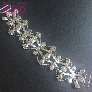 Shining diamond bikini connector metal buckle chain appliques patch rhinestone embellishment garment accessories