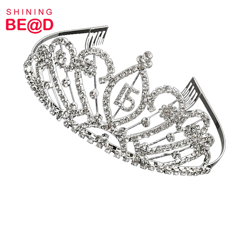 2020 New European and American 15th Birthday Crown,Happy Birthday Tiara Crowns,Birthday Crown For Adults
