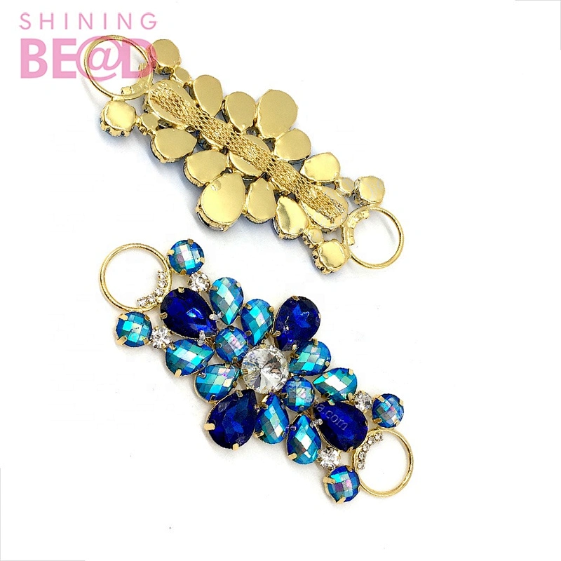 AB rhinestone acrylic rhinestone bikini connector gold chain buckle for swimwear cloth dress