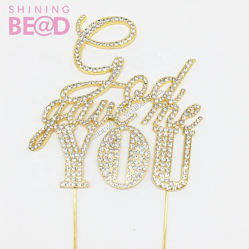 Custom Crystal Cake Topper Happy Birthday Cupcake Rhinestone Topper for Birthday Festival
