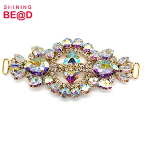 Sell Gold Plated Glass Rhinestone Bikini Connector,Rhinestone Buckles For Dresses,Rhinestone Connector For Bikini
