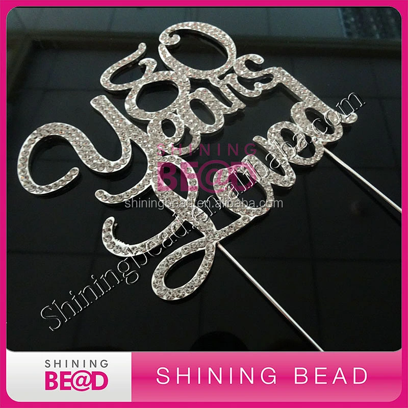 Hot sale 80th LOVE rhinestone cake topper anniversary party decorations