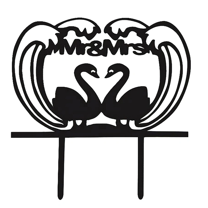 Wholesale Swan Shape Mr&Mrs Acrylic Cake Topper For Wedding Decoration,Funny Wedding Cake Toppers