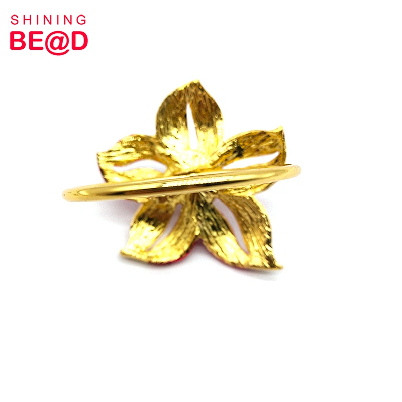 Sell Flower-shaped Gold-plated Pearl Rhinestone Napkin Ring For Table Decoration,Napkin Rings Wedding,Napkin Rings Gold