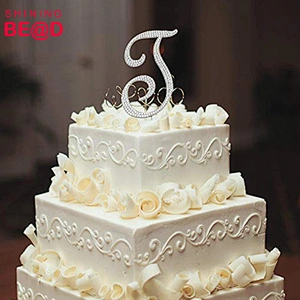 Gold Monogram Jonquil Rhinestones Cake Topper Letter Z For Wedding, Birthday & Anniversary Party Decoration