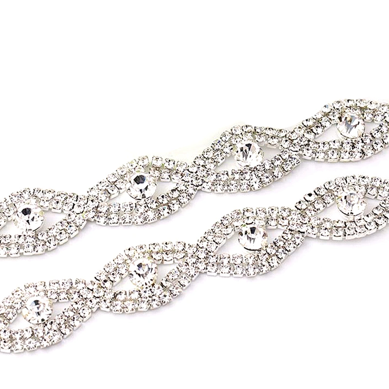 2016 Rhinestone Applique Shinning Dress Embellishment Bling Bling Decorative Rhinestone Trim