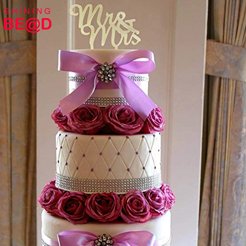 Mirror Gold Monogram Mr & Mrs  Wedding Acrylic Cake Topper For Anniversary And Wedding Party Decoration