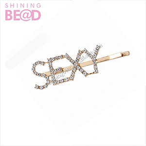 Shiny Hairpins Crystal  Rhinestones Word Letters Dream Women Hairgrip Diamond Hair Accessories Clips Clamp