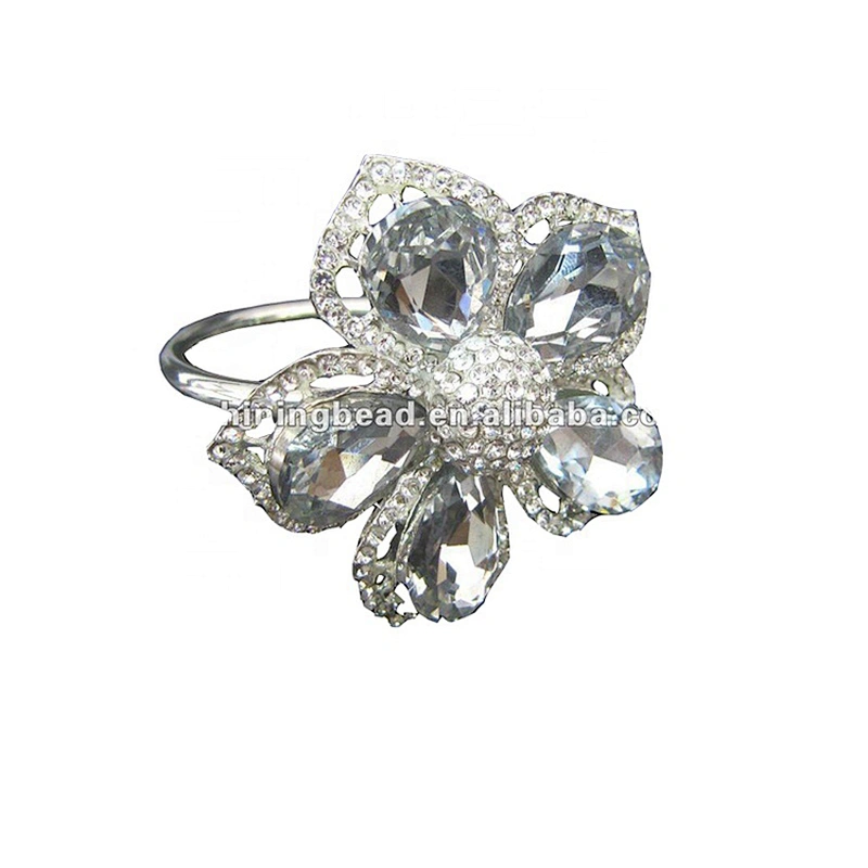 Sell Fashion Flower Shape Rhinestone Napkin Ring For Wedding Table Decoration,Crystal Napkin Rings For Weddings