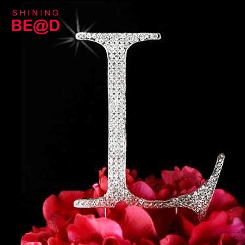 New design birthday silver plating popular rhinestone letter cake topper
