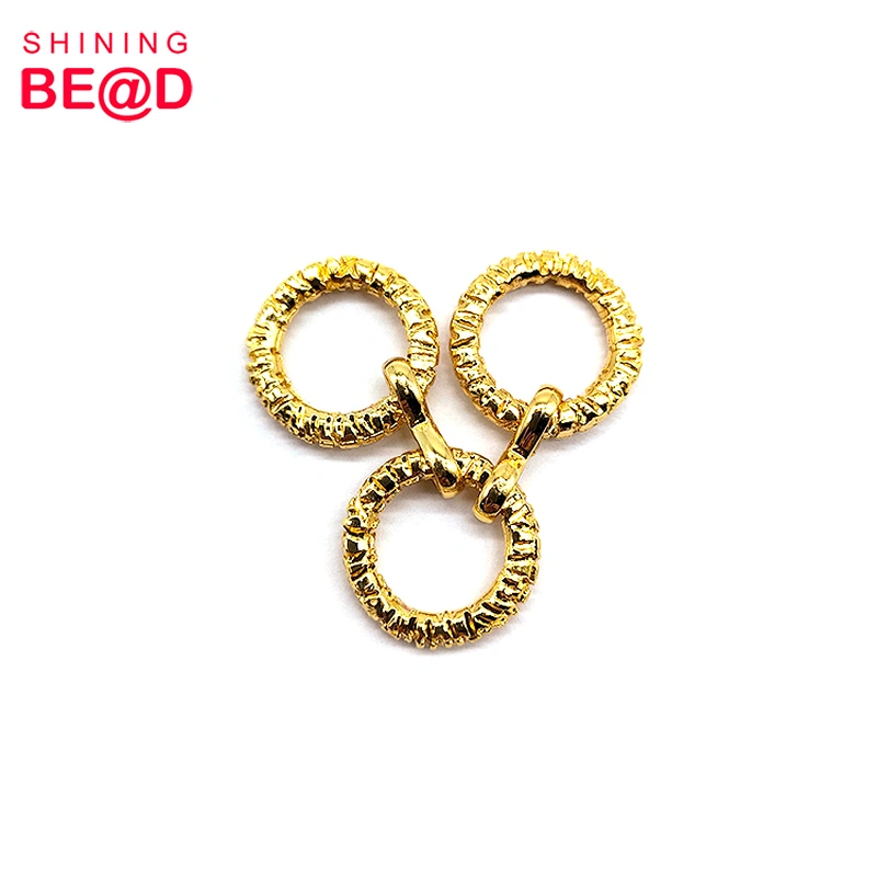 2021 New Arrival Gold-plated Metal Three-ring Shape Connector Buckle For Bikini Decoration,Metal Buckle For Bikini,Bikini Buckle