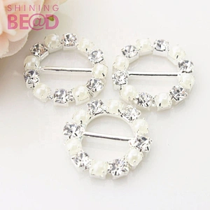 New wholesale white pearl buckles for invitation card for wedding decoration for gift