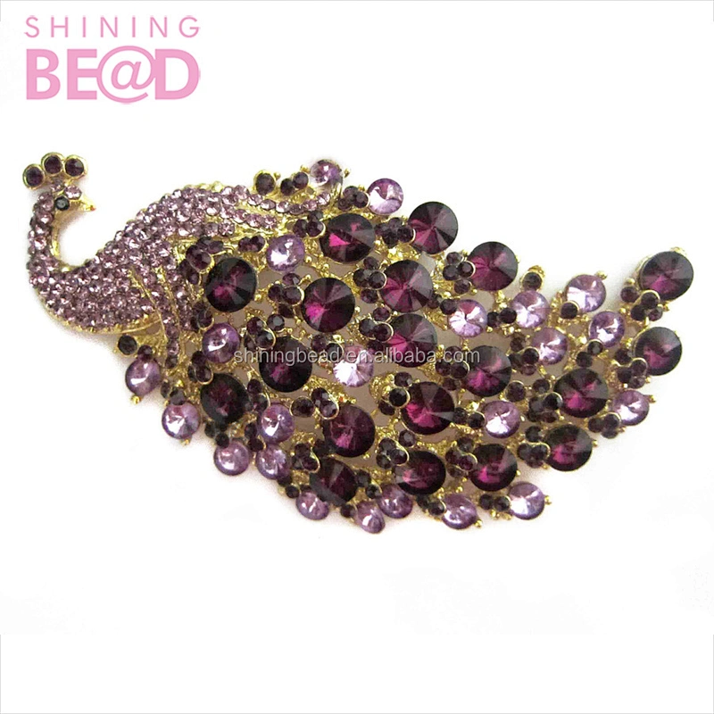 Elegant best Quality Peacock Rhinestone Wedding Brooches jewelry crystal For Dress