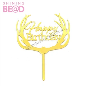 Fashion clear acrylic cake topper Wedding happy birthday topper party decoration