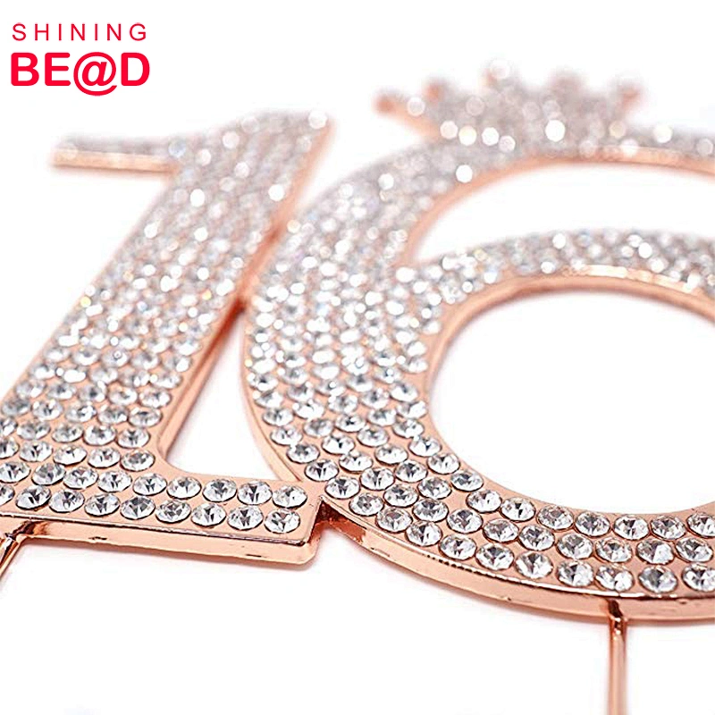 High quality wedding birthday party decoration rhinestone cake topper