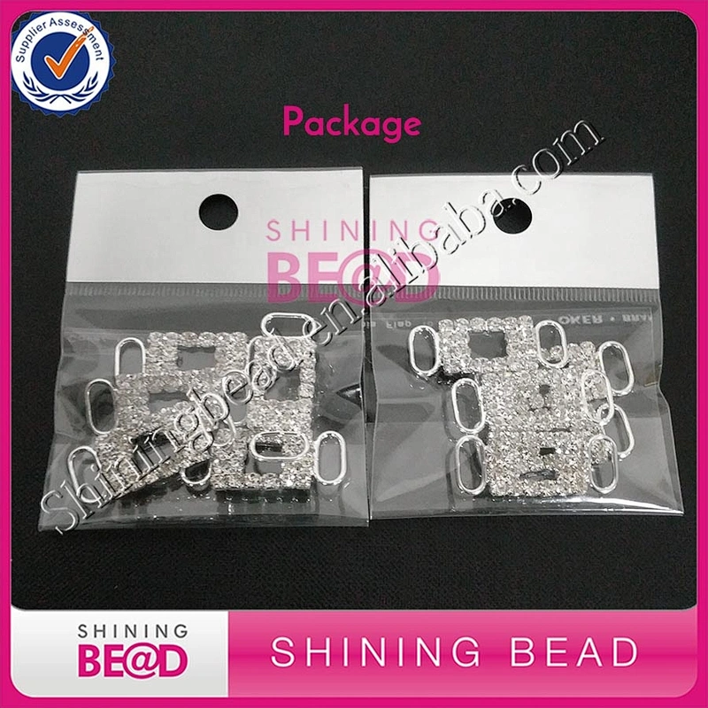 Alibaba Hot sale Fashion Silver Clear Crystals Rhinestones Bikini Connectors Buckle Swimwear Accessories