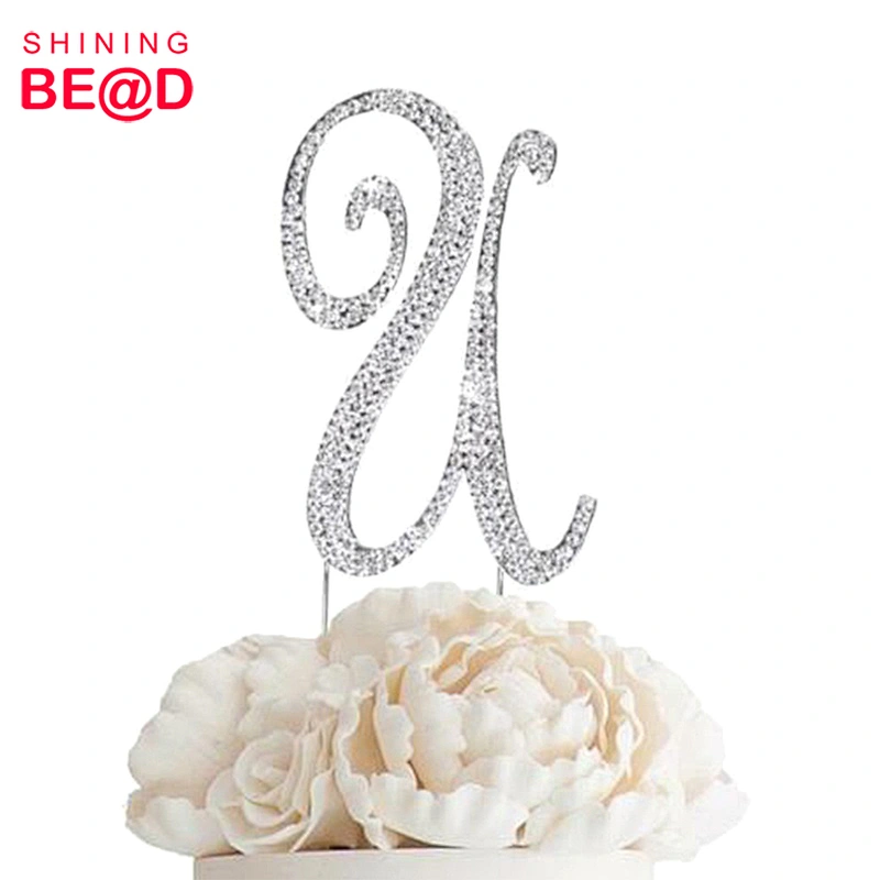 Sparkling Monogram Letter Rhinestone Cake Topper For Wedding Party Decoration,Monogram Wedding Cake Toppers