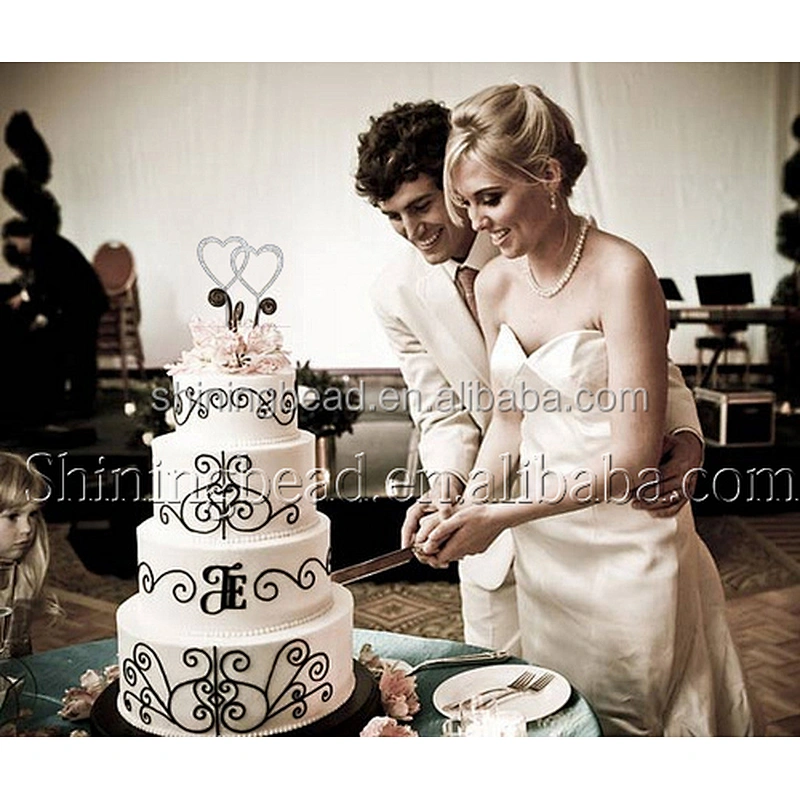New arrival pearl rhinestone cross cake topper for christening