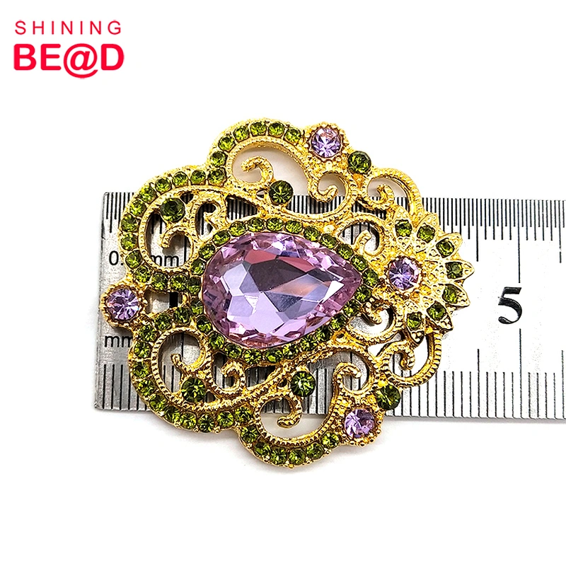 Wholesale Fashion Gold Plated Crystal Rhinestone Flatback Brooch For Clothing Decoration,Rhinestone Brooches In Bulk