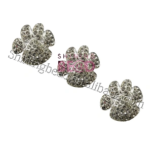 crystal paw shaped scarf buckle/wedding chair brooch rhinestone buckle