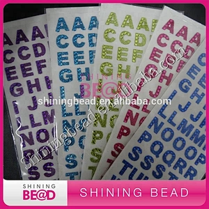 3D glitter crystal stone letters laptop stickers