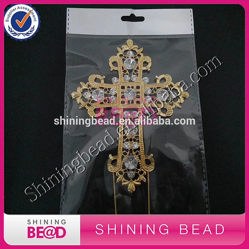 High Quality Cross Crystal Rhinestone Cake Toppers For Wedding Birthday Party Supplies