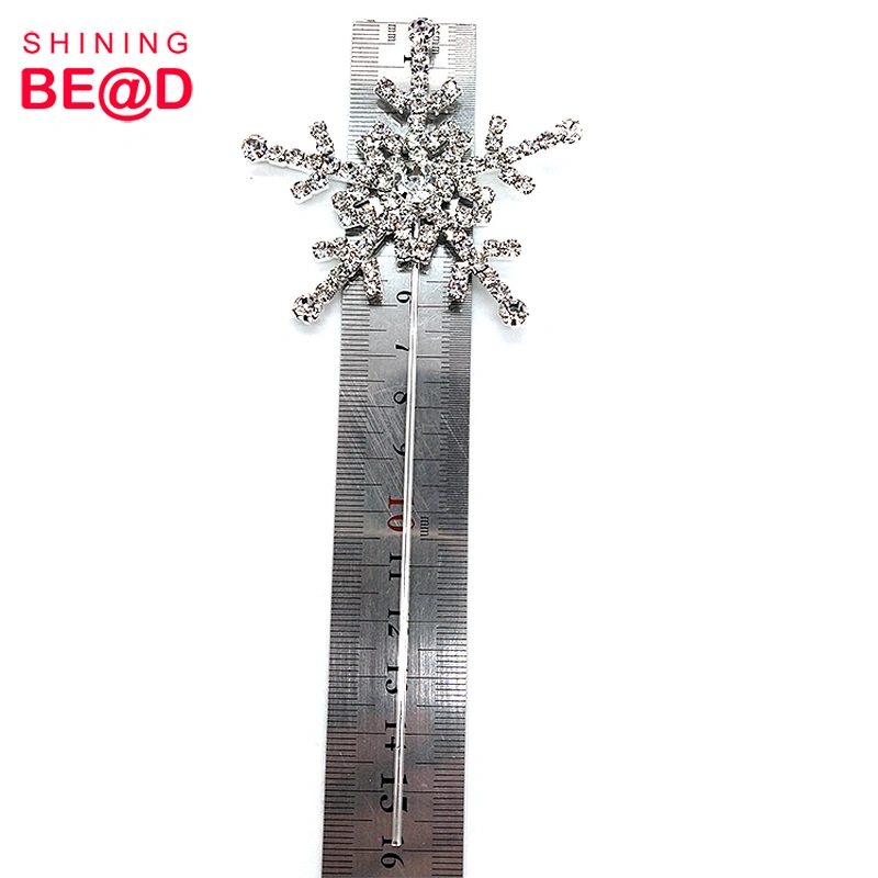Kids Birthday Event Party Decoration Wedding Anniversary Decoration-Rhinestone Snowflake Shape Cake Topper,Snowflake Cake Topper