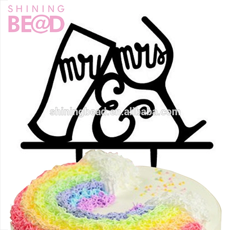 wedding souvenirs wedding acrylic cake topper --- mr & mrs