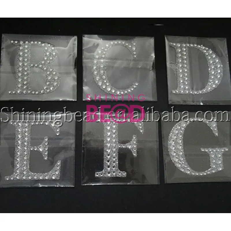 High quality wedding party bling bling self adhesive rhinestone letter