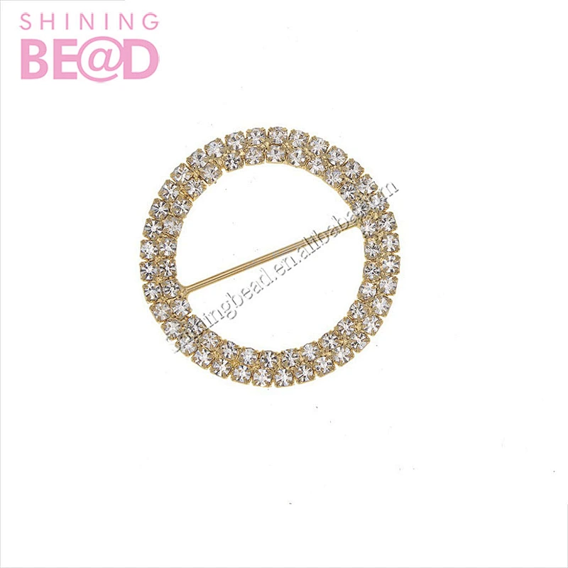 Double Rows Crystal Rhinestone Buckles Slider For Wedding Invitation Card/Ribbon/Shoe/Bag