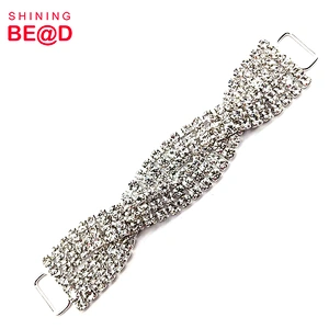 2020 Fashion Silver-plated Rhinestone Connector Buckle For Bikini,Rhinestone Buckles For Dresses,Small Rhinestone Buckles