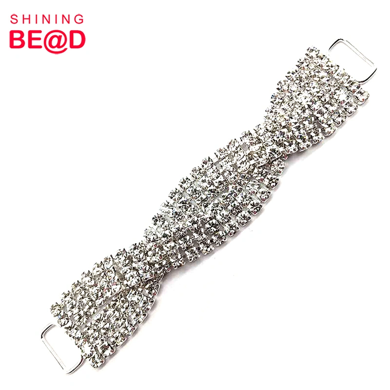 2020 Fashion Silver-plated Rhinestone Connector Buckle For Bikini,Rhinestone Buckles For Dresses,Small Rhinestone Buckles