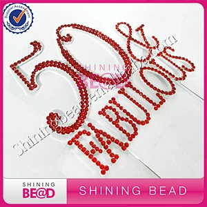 50 Fabulous Wedding Anniversary Red Rhinestone Cake Topper