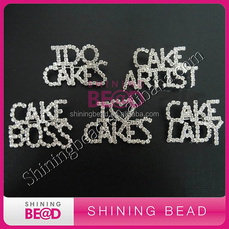 customs design alphabet clear rhinestone brooch
