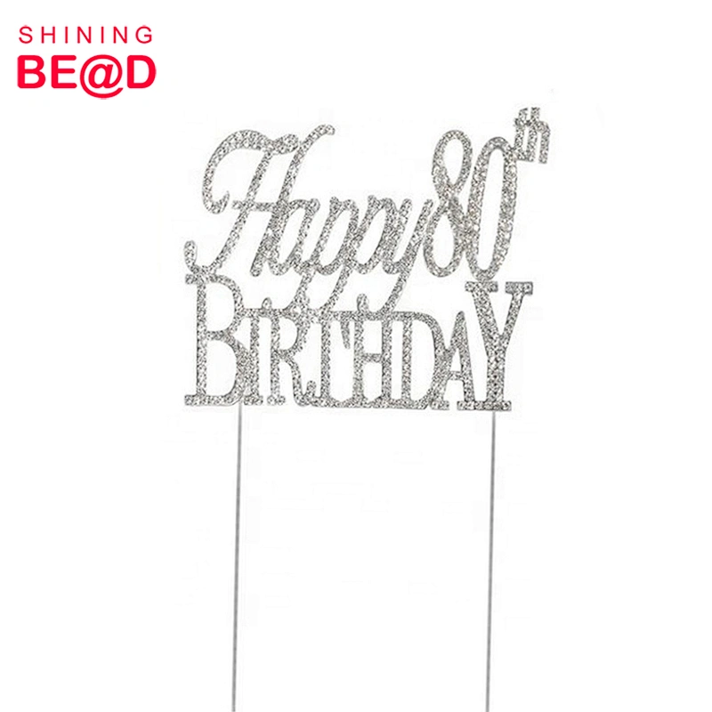 Wholesale Party Supplies Happy 80th Birthday Cake Topper,Happy Birthday Cake Topper,Birthday Party Supplies