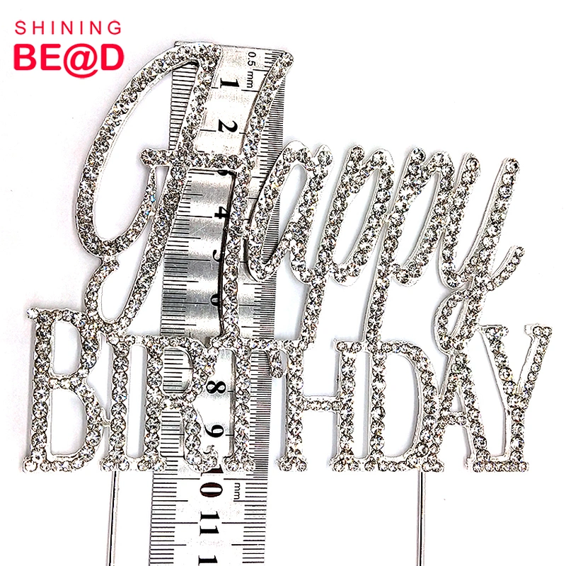 2021 New Fashion Happy Birthday Rhinestone Cake Topper For Party Decoration,Happy Birthday Cake Topper