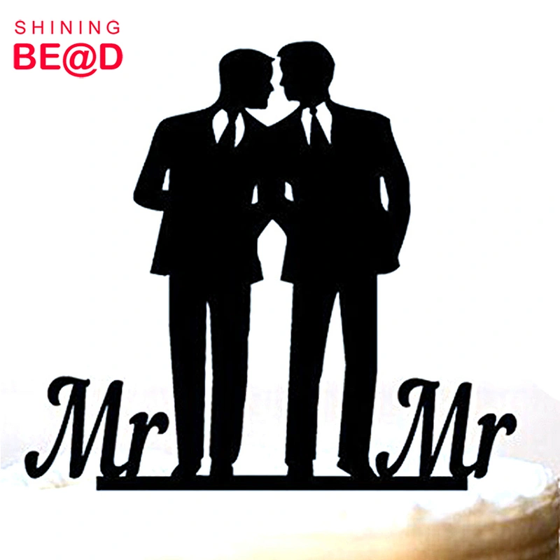 Wholesale Mr. and Mr. Acrylic Cake Topper For Wedding Party Decoration,Gay Cake Topper,Gay Wedding Cake Topper
