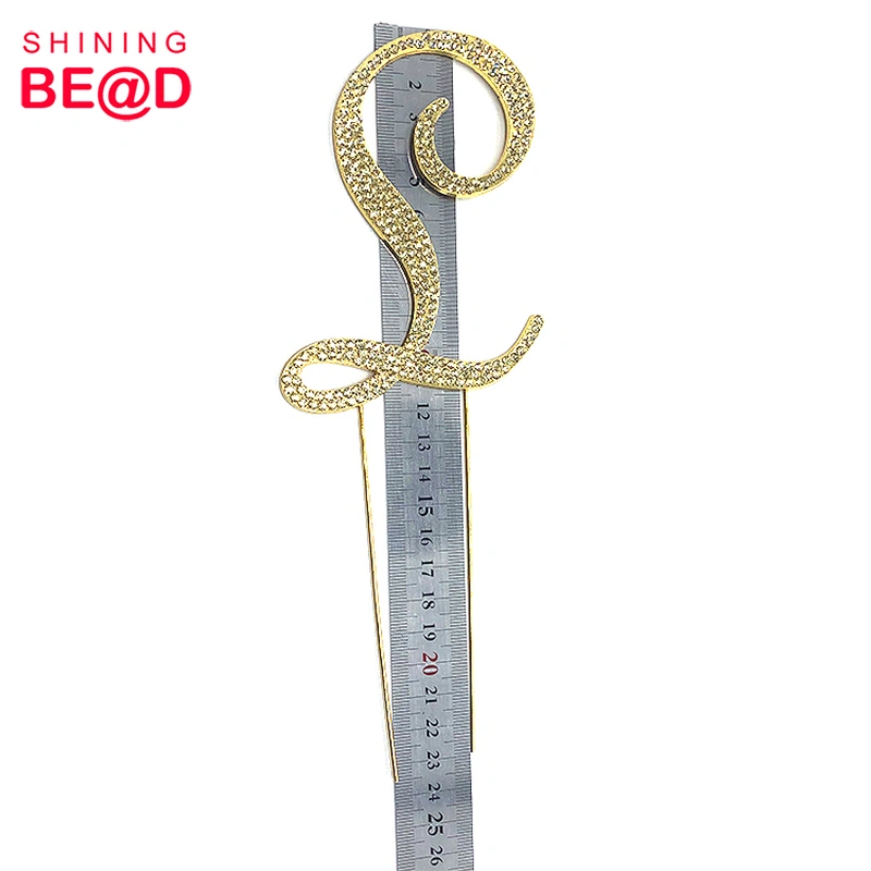 Wholesale Funny Letter 'L'  Rhinestone Cake Topper,Rhinestone Number Cake Topper,Funny Wedding Cake Topper