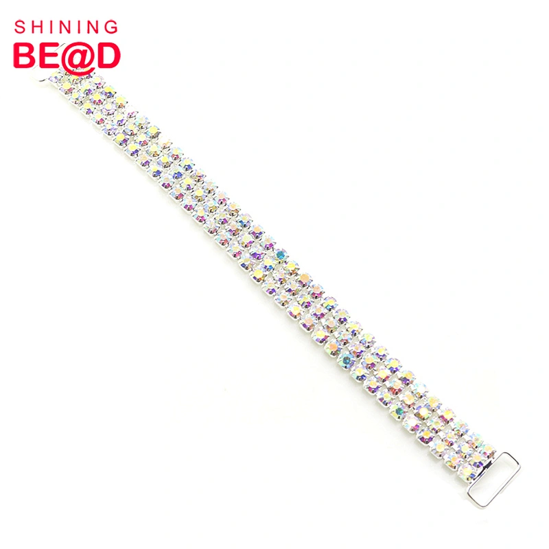 Hot Selling 3 Rows AB Color Rhinestone Bikini Connector,Rhinestone Connector For Bikini,Crystal Rhinestone Connectors For Bikini